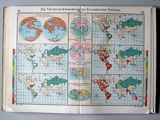 Haack-von Seydlitz, Oberstufen-Atlas, 1913
53. Die Territorial-Entwicklung der Europäischen Kolonien