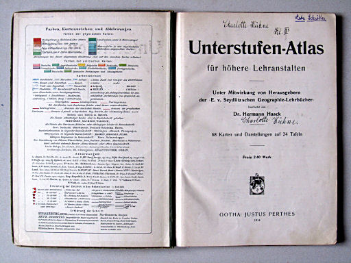 Haack-von Seydlitz, Unterstufen-Atlas, 1914
Legenda, titelpagina