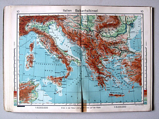 Haack-von Seydlitz, Unterstufen-Atlas, 1914
10. Italien, Balkanhalbinsel