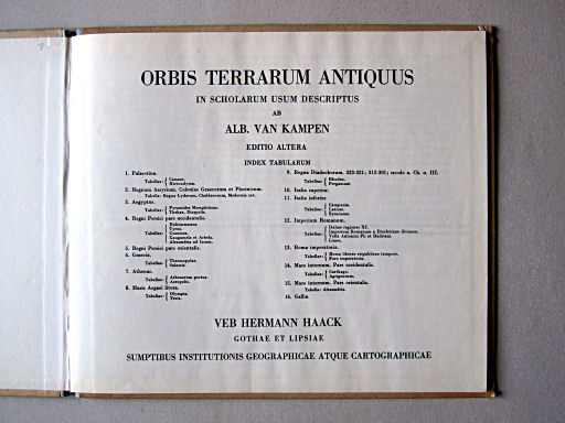 Orbis terrarum antiquus (1967)
Titelpagina, inhoudsopgave / Title page, table of contents