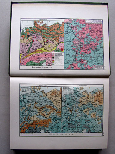 Länderkunde, Handbuch zum Stieler (1926)
3. Gebirgsbau Mitteleuropas. Die konfessionell gemischten Gebiete Westdeutschlands und der Schweiz
4. Klima Mitteleuropas
