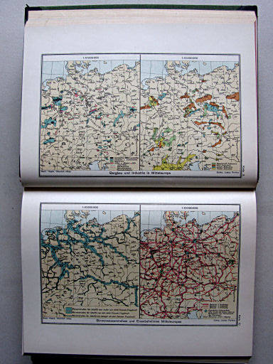 Länderkunde, Handbuch zum Stieler (1926)
9. Bergbau und Industrie in Mitteleuropa
10. Binnenwasserstraßen und Eisenbahnlinien Mitteleuropas