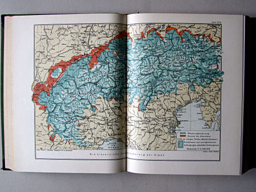 Länderkunde, Handbuch zum Stieler (1926)
13/14. Die eiszeitliche Vergletscherung der Alpen