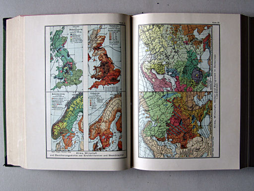 Länderkunde, Handbuch zum Stieler (1926)
21. Klima, Wirtschaft und Bevölkerungsdichte von Großbritannien und Skandinavien
22. Klima, Wirtschaft, Völker und Religionen in Osteuropa
