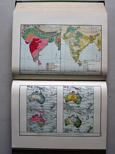 Länderkunde, Handbuch zum Stieler (1926)
29. Gebirgsbau und landwirtschaftliche Erzeugung von Vorderindien
30. 4 Karten zur Länderkunde von Australien