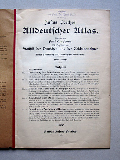Perthes' Alldeutscher Atlas (1903)
Tekstpagina 1 (titel, inhoudsopgave) / Text page 1 (title, table of contents)
