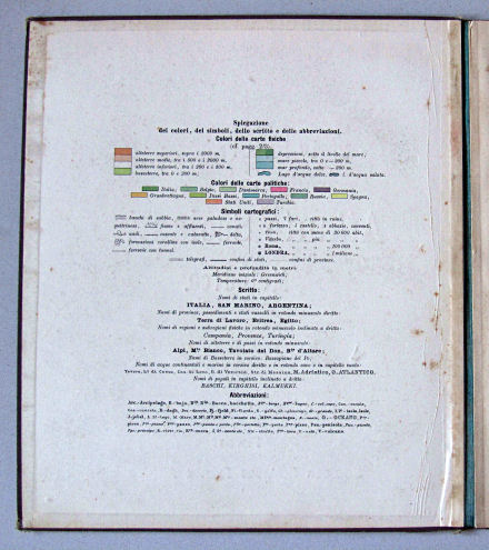 Pasanisi, Atlante Scolastico Metodico, 1900
Schutblad voorin met legenda / Front endpaper with key to map symbols