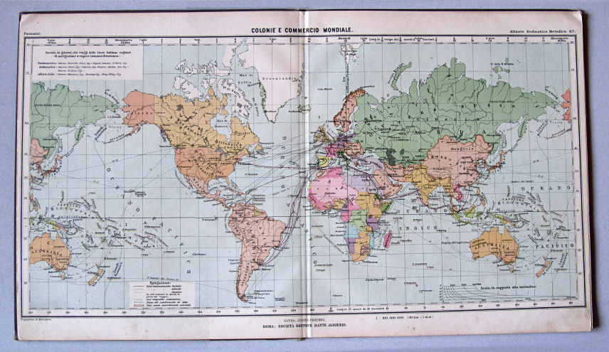 Pasanisi, Atlante Scolastico Metodico, 1900
6/7. Colonie e Commercio mondiale