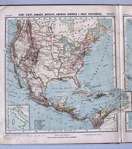 Pasanisi, Atlante Scolastico Metodico, 1900
14. Stati Uniti, Canadà, Messico, America Centrale e Indie Occidentali