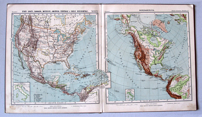 Pasanisi, Atlante Scolastico Metodico, 1900
14. Stati Uniti, Canadà, Messico, America Centrale e Indie Occidentali
15. Nordamerica