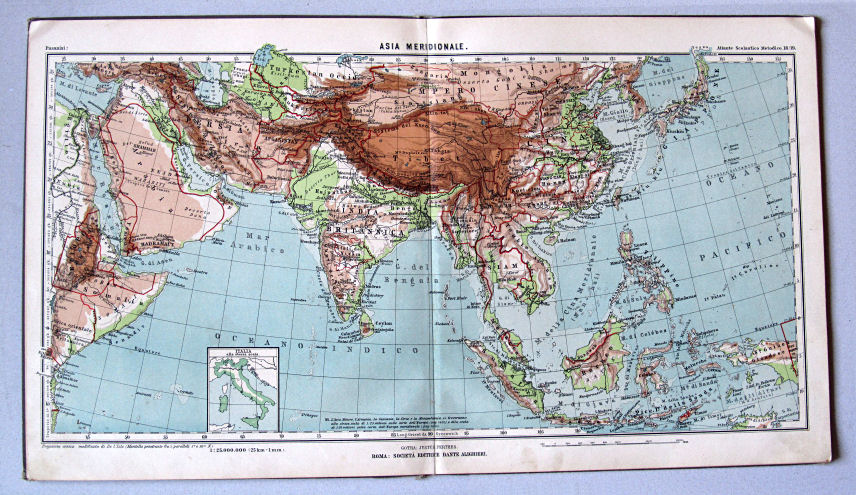 Pasanisi, Atlante Scolastico Metodico, 1900
18/19. Asia Meridionale