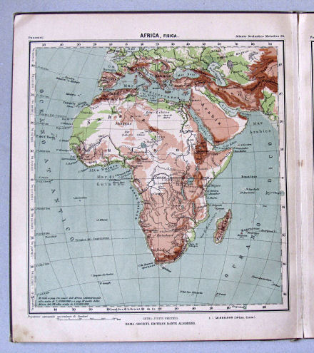 Pasanisi, Atlante Scolastico Metodico, 1900
20. Africa, fisica