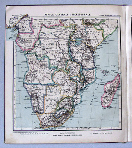 Pasanisi, Atlante Scolastico Metodico, 1900
22. Africa Centrale e Meridionale