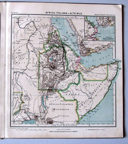 Pasanisi, Atlante Scolastico Metodico, 1900
23. Africa Italiana e Alto Nilo