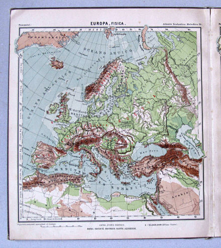 Pasanisi, Atlante Scolastico Metodico, 1900
24. Europa, fisica