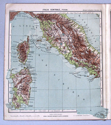 Pasanisi, Atlante Scolastico Metodico, 1900
46. Italia Centrale, fisica