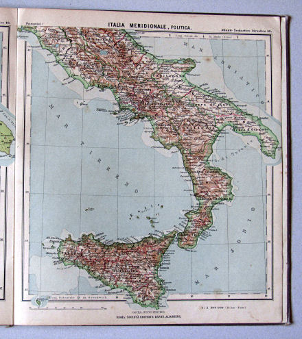 Pasanisi, Atlante Scolastico Metodico, 1900
49. Italia Meridionale, politica