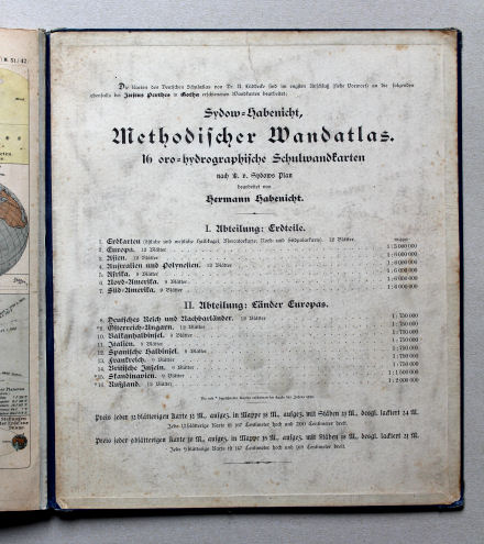 Lüddecke, Deutscher Schulatlas Mittelstufe, 1895
Schutblad achterin met reclame / Rear endpaper with advertisements