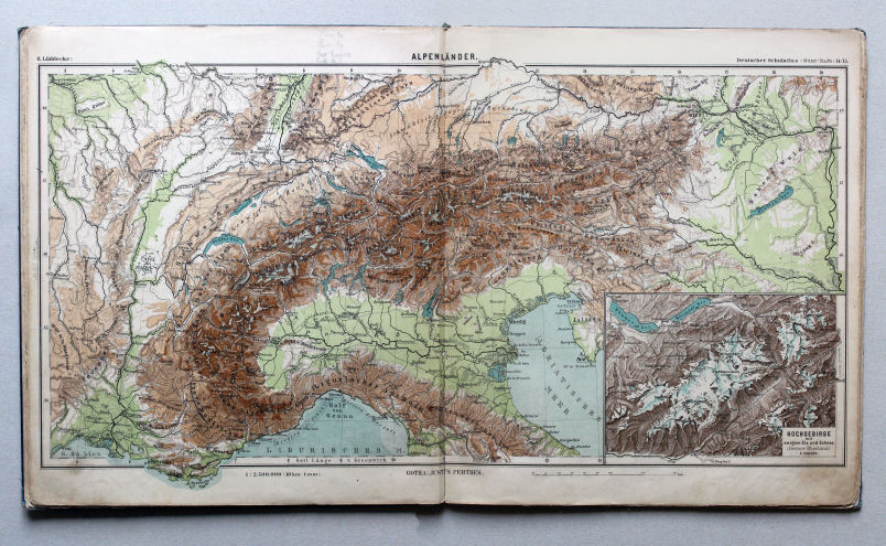 Lüddecke, Deutscher Schulatlas Mittelstufe, 1895
14/15. Alpenländer