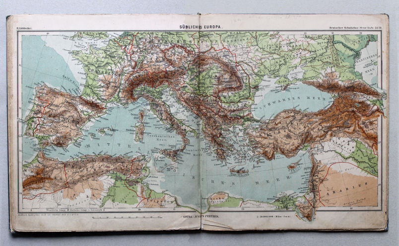 Lüddecke, Deutscher Schulatlas Mittelstufe, 1895
22/23. Südliches Europa