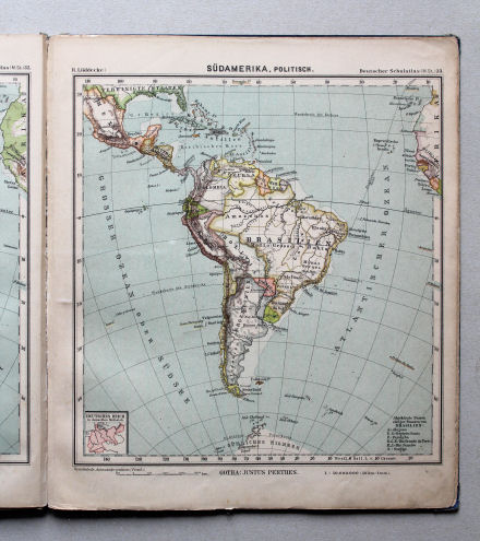 Lüddecke, Deutscher Schulatlas Mittelstufe, 1895
33. Südamerika, politisch