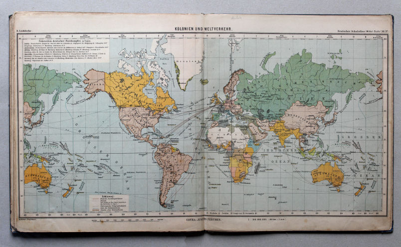 Lüddecke, Deutscher Schulatlas Mittelstufe, 1895
36/37. Kolonien und Weltverkehr