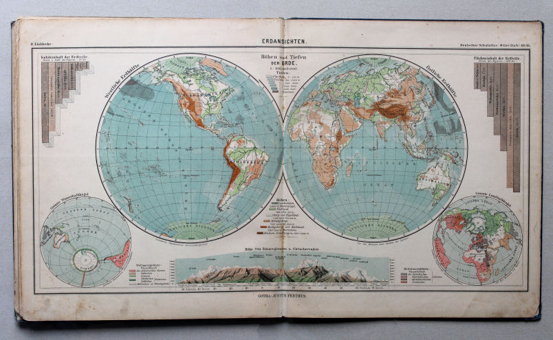 Lüddecke, Deutscher Schulatlas Mittelstufe, 1895
40/41. Erdansichten