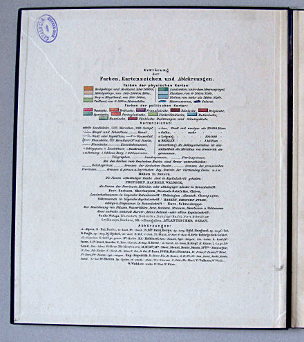 Lüddecke, Deutscher Schulatlas Mittelstufe, 1899
Schutblad voorin met legenda / Front endpaper with key to map symbols