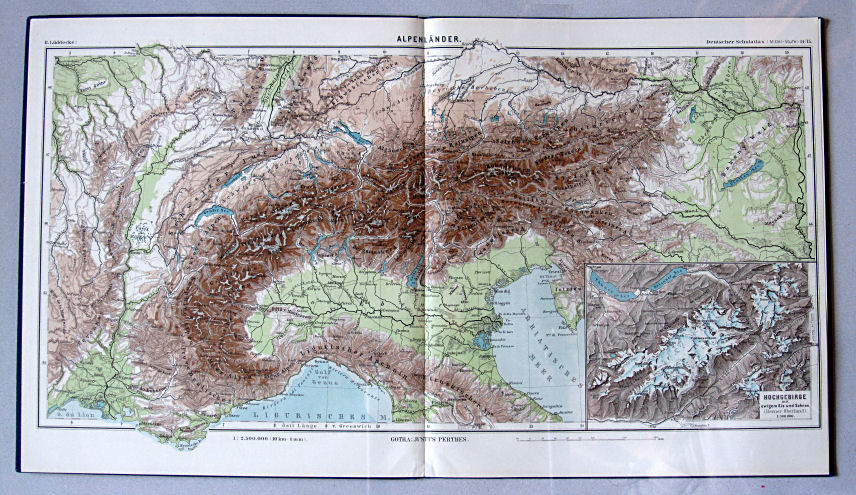 Lüddecke, Deutscher Schulatlas Mittelstufe, 1899
14/15. Alpenländer