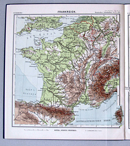 Lüddecke, Deutscher Schulatlas Mittelstufe, 1899
22. Frankreich