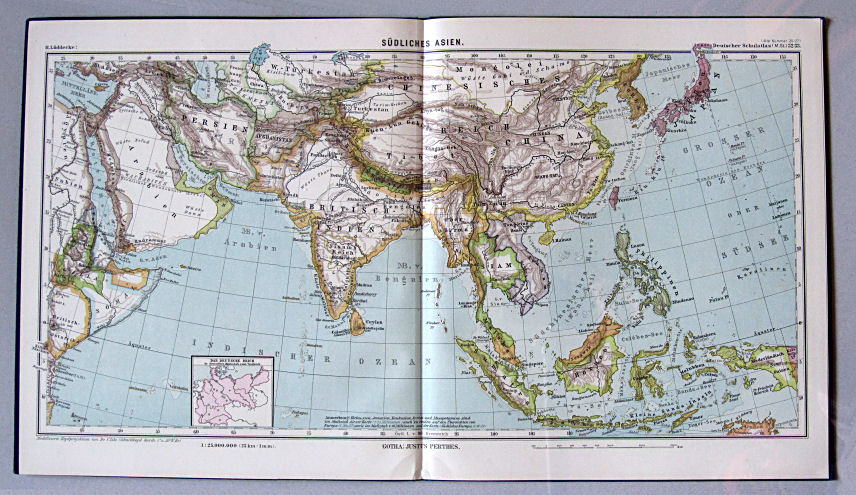 Lüddecke, Deutscher Schulatlas Mittelstufe, 1899
32/33. Südliches Asien