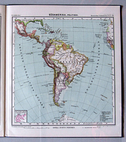 Lüddecke, Deutscher Schulatlas Mittelstufe, 1899
39. Südamerika, politisch