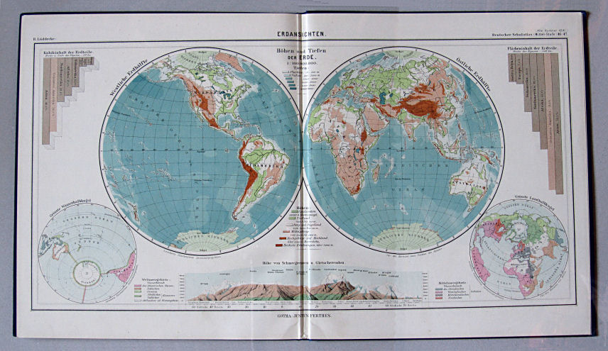 Lüddecke, Deutscher Schulatlas Mittelstufe, 1899
46/47. Erdansichten