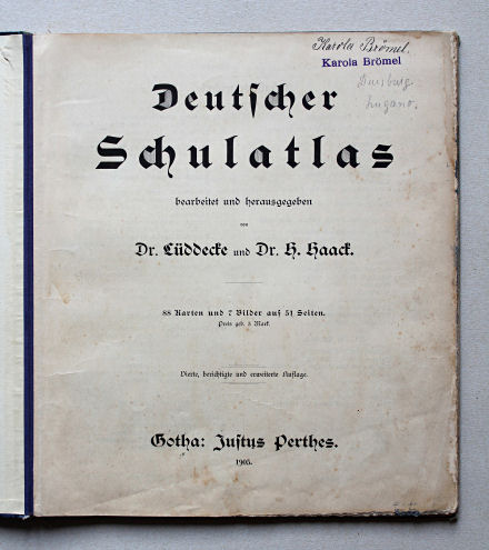 Lüddecke-Haack, Deutscher Schulatlas, 1905
Titelpagina / Title page