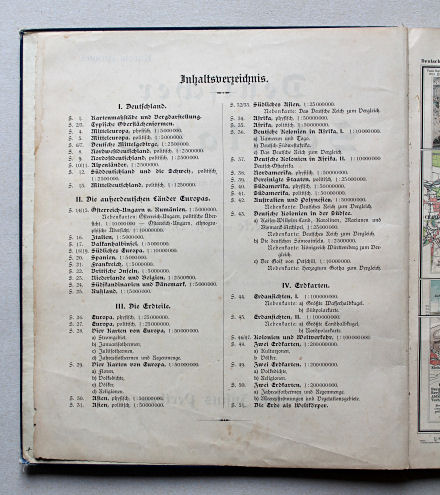Lüddecke-Haack, Deutscher Schulatlas, 1905
Inhoudsopgave / Table of contents