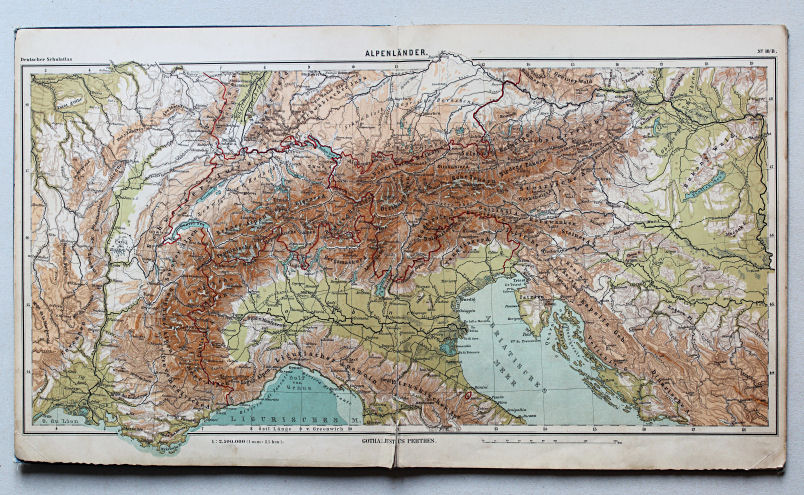 Lüddecke-Haack, Deutscher Schulatlas, 1905
10/11. Alpenländer