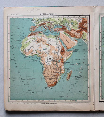 Lüddecke-Haack, Deutscher Schulatlas, 1905
34. Afrika, physisch