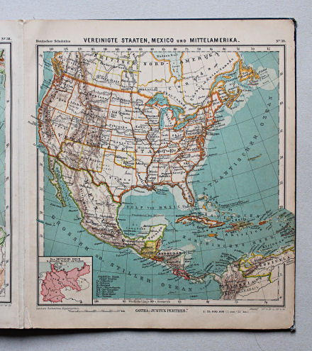 Lüddecke-Haack, Deutscher Schulatlas, 1905
39. Vereinigte Staaten, Mexico und Mittelamerika