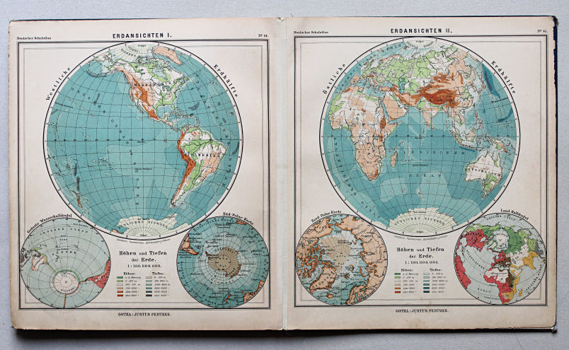 Lüddecke-Haack, Deutscher Schulatlas, 1905
44. Erdansichten I
