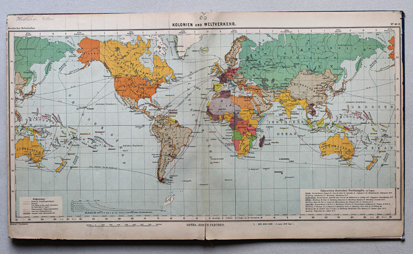 Lüddecke-Haack, Deutscher Schulatlas, 1905
46/47. Kolonien und Weltverkehr