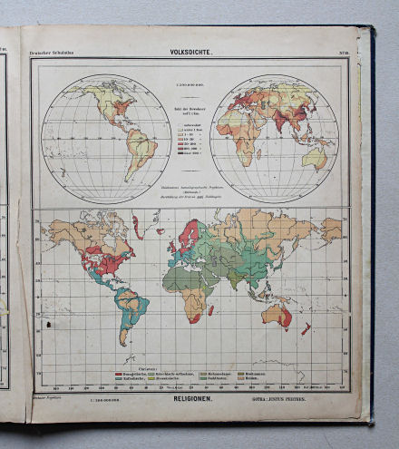 Lüddecke-Haack, Deutscher Schulatlas, 1905
49. Volksdichte, Religionen