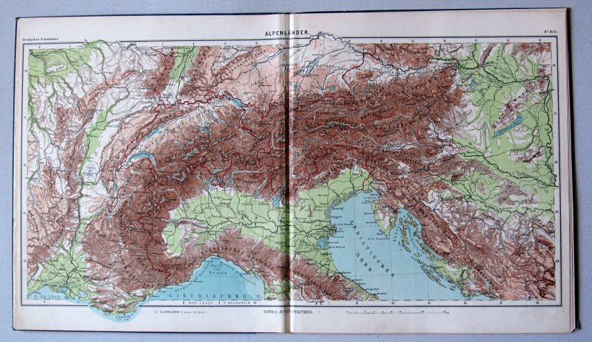 Lüddecke-Haack, Deutscher Schulatlas, 1907
10/11. Alpenländer
