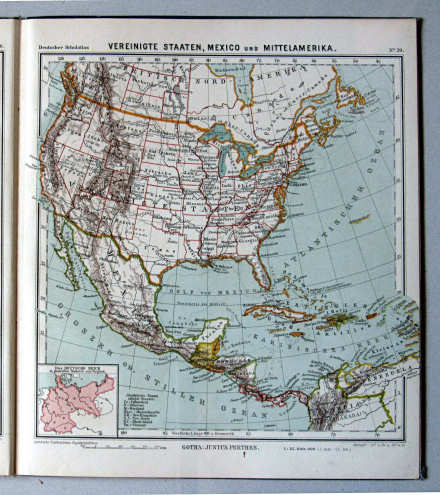 Lüddecke-Haack, Deutscher Schulatlas, 1907
39. Vereinigte Staaten, Mexico und Mittelamerika