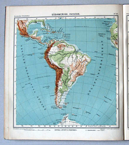 Lüddecke-Haack, Deutscher Schulatlas, 1907
40. Südamerika, physisch