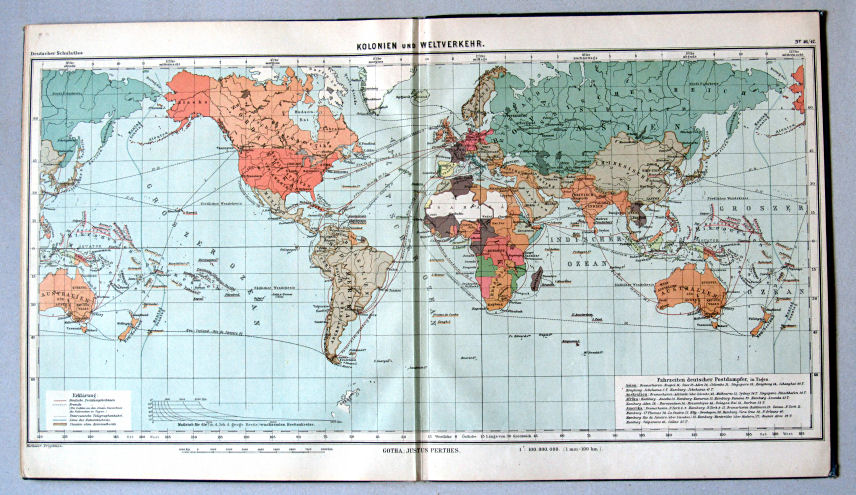Lüddecke-Haack, Deutscher Schulatlas, 1907
46/47. Kolonien und Weltverkehr