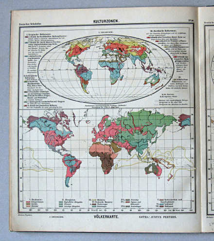 Lüddecke-Haack, Deutscher Schulatlas, 1907
48. Kulturzonen, Völkerkarte