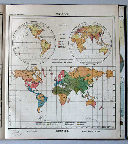 Lüddecke-Haack, Deutscher Schulatlas, 1907
49. Volksdichte, Religionen