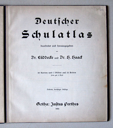 Lüddecke-Haack, Deutscher Schulatlas, 1914
Titelpagina / Title page