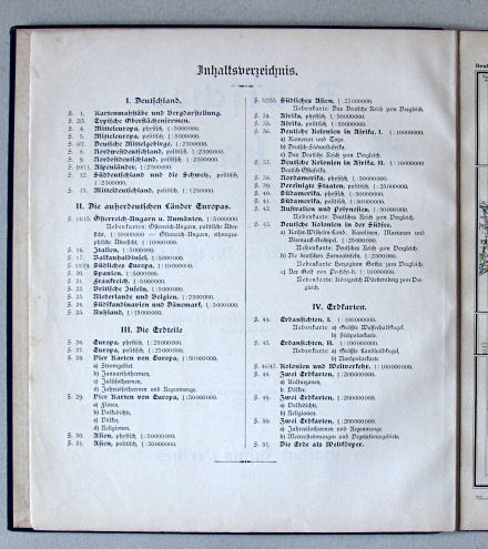 Lüddecke-Haack, Deutscher Schulatlas, 1914
Inhoudsopgave / Table of contents
