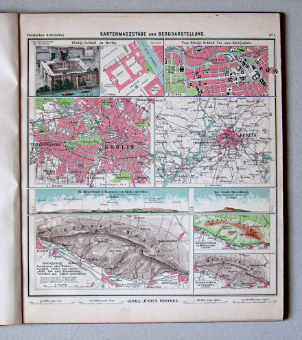 Lüddecke-Haack, Deutscher Schulatlas, 1914
1. Kartenmaszstäbe und Bergdarstellung